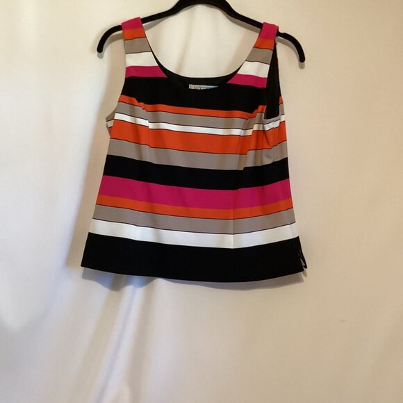 Vintage, Not Vanilla Kasper – Size 10 – Bold Striped Sleeveless Top & Skirt - Picture 2 of 11